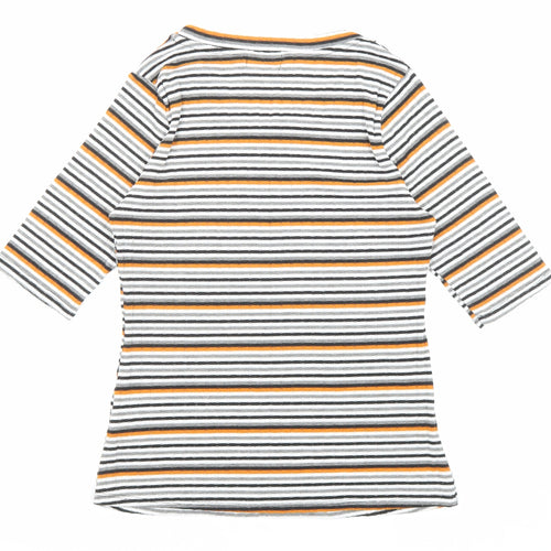 Faith And Joy Womens Multicoloured Round Neck Striped Polyester Pullover Jumper Size M