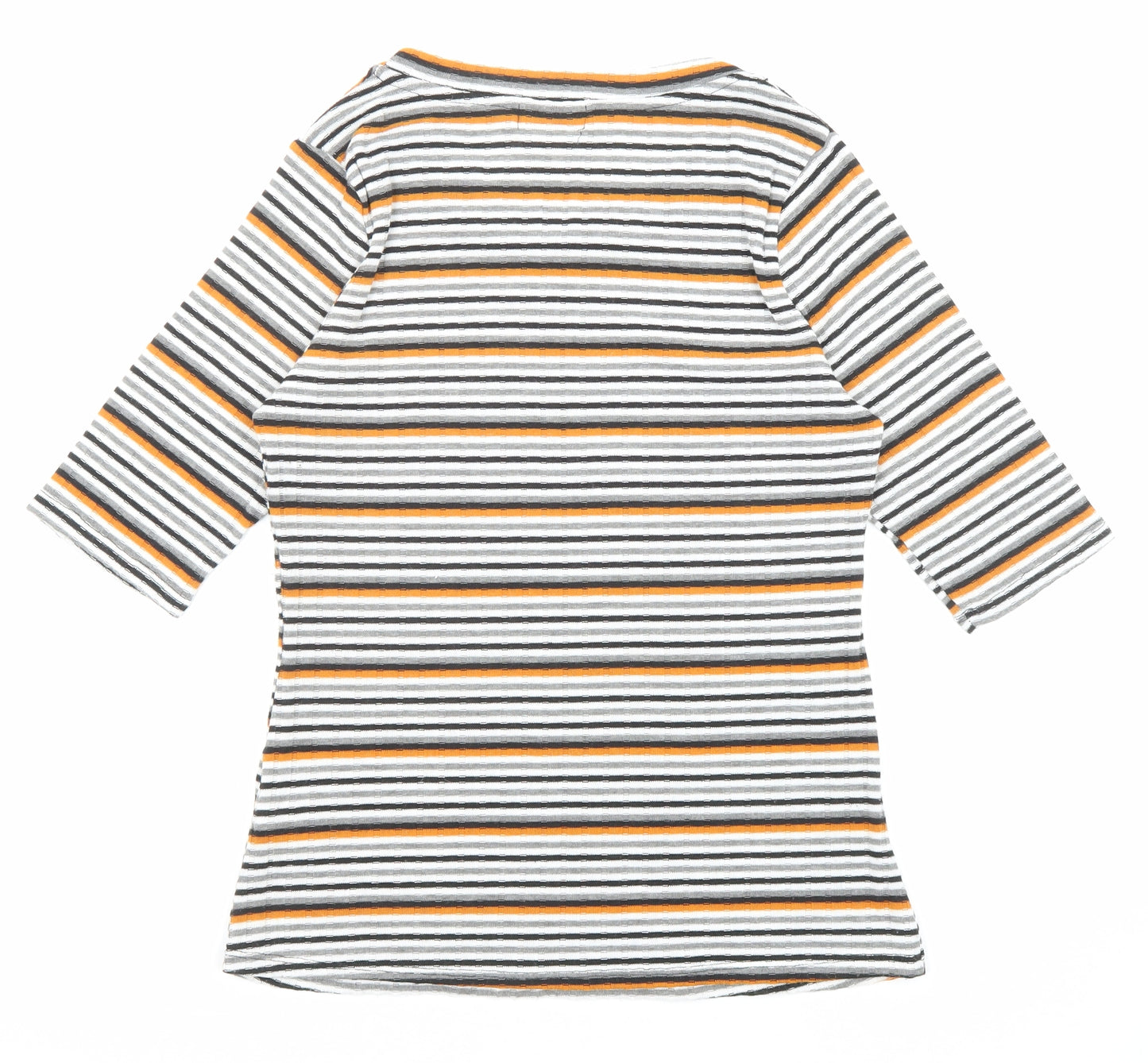 Faith And Joy Womens Multicoloured Round Neck Striped Polyester Pullover Jumper Size M