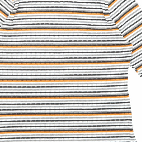 Faith And Joy Womens Multicoloured Round Neck Striped Polyester Pullover Jumper Size M