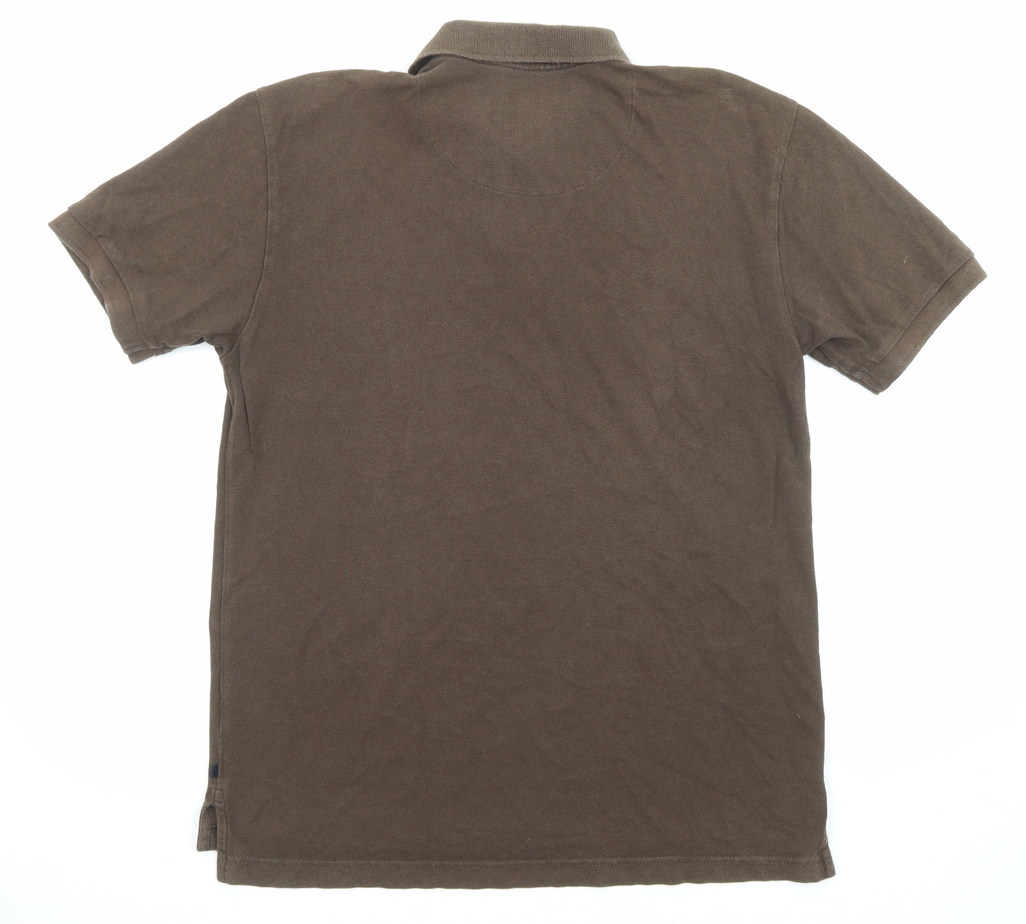Gap Mens Brown Cotton Polo Size S Collared Button