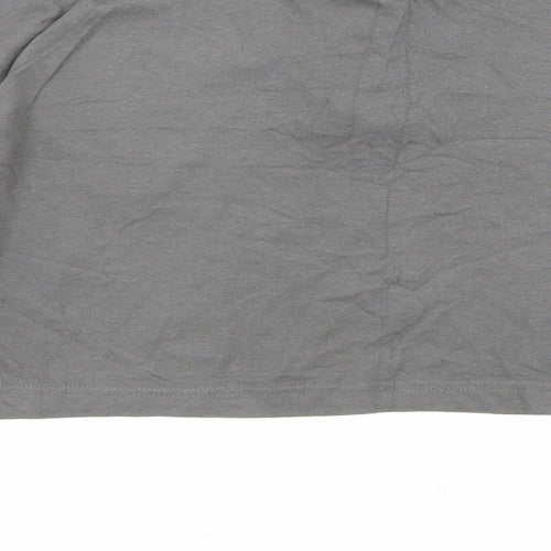 Divided by H&M Womens Grey Cotton Cropped Blouse Size S Collared