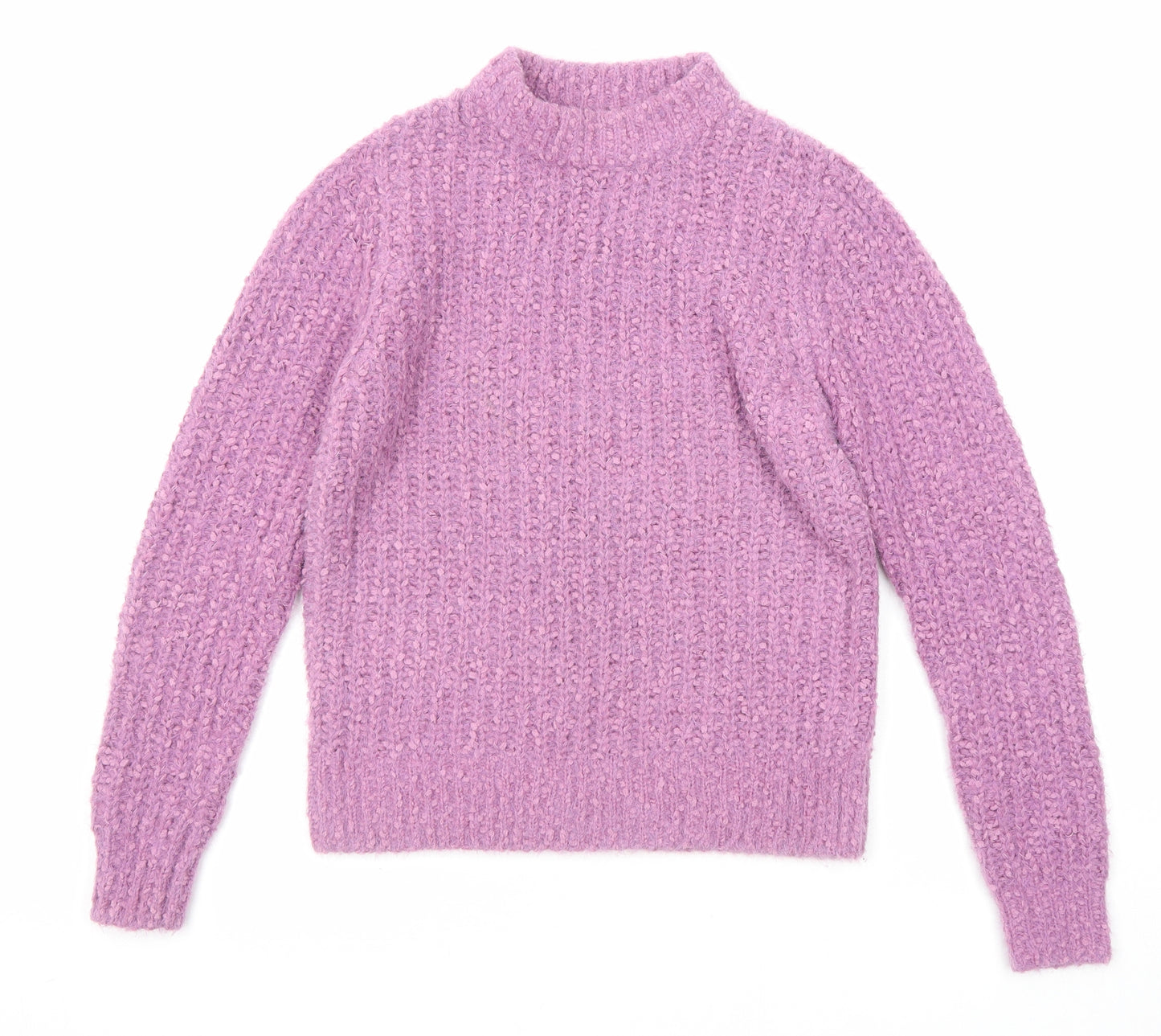 Marks and Spencer Womens Purple Mock Neck Polyester Pullover Jumper Size 10