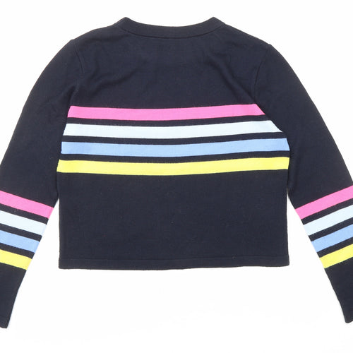 ASOS Womens Blue Round Neck Striped Acrylic Pullover Jumper Size 10
