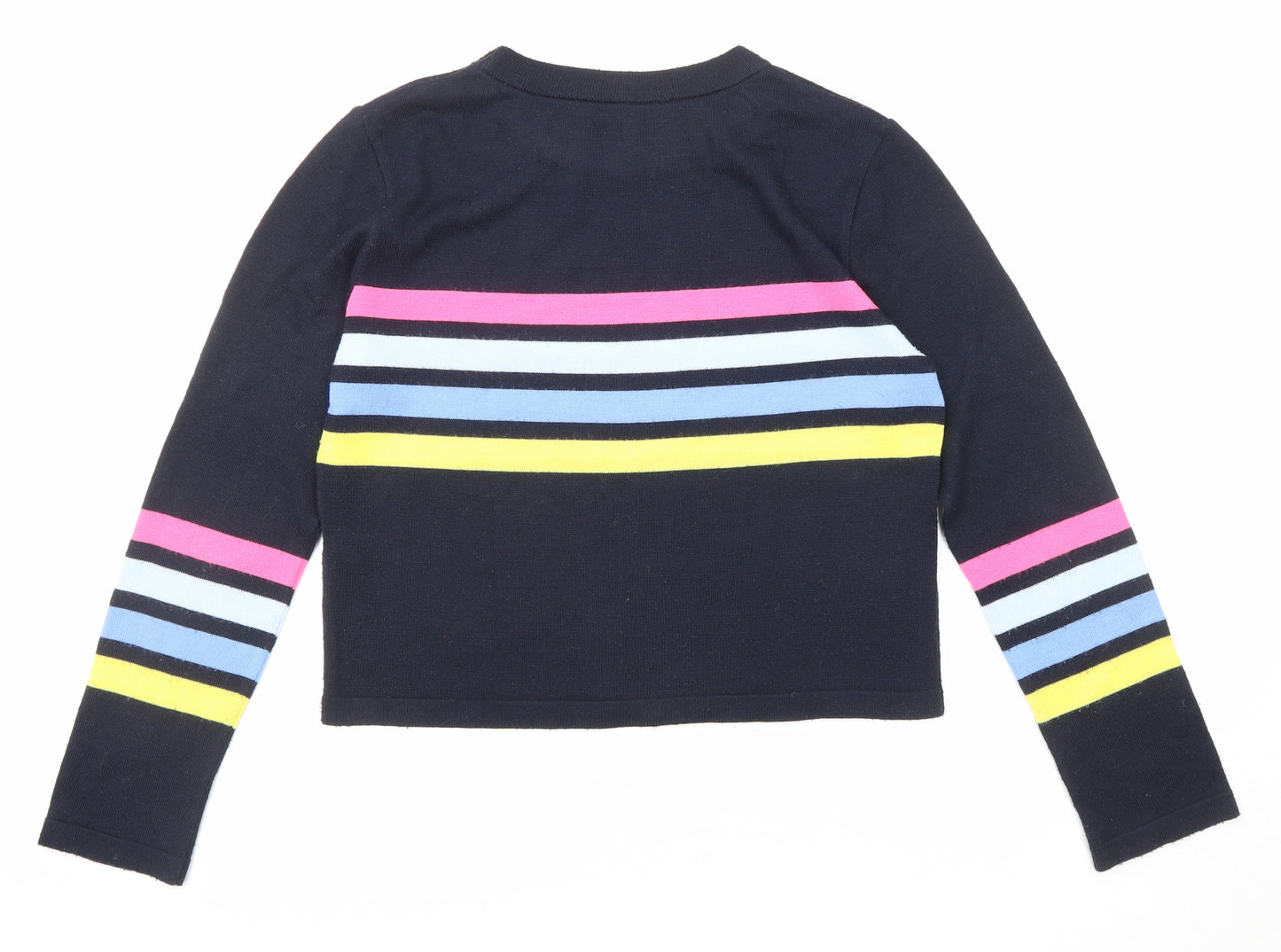 ASOS Womens Blue Round Neck Striped Acrylic Pullover Jumper Size 10