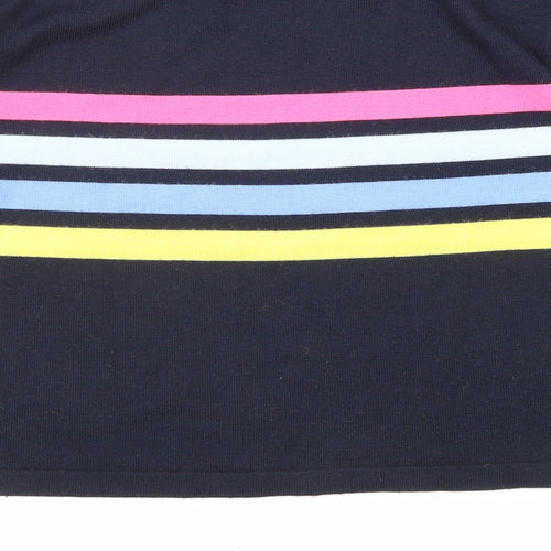 ASOS Womens Blue Round Neck Striped Acrylic Pullover Jumper Size 10