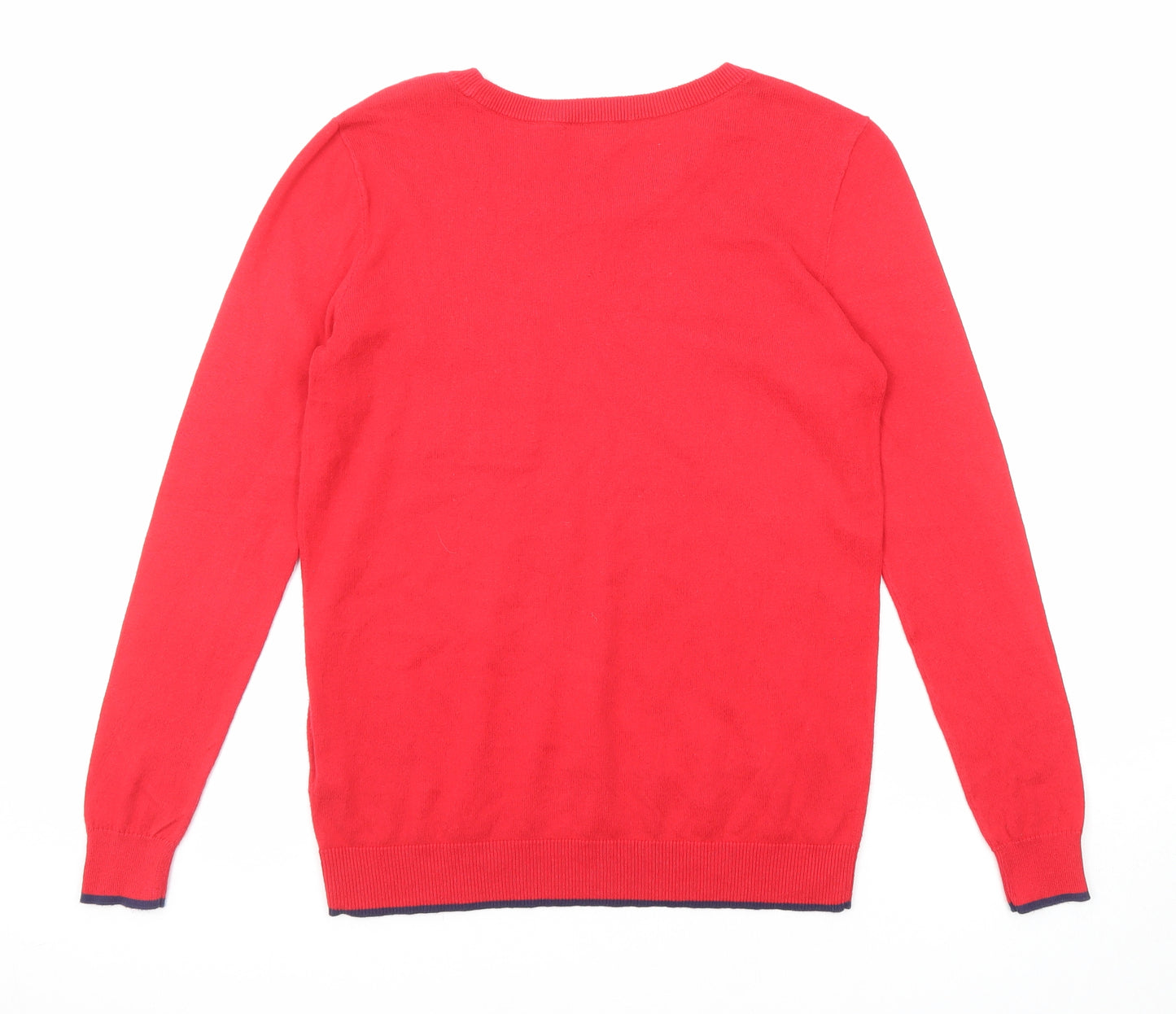 Gap Womens Red Round Neck Cotton Pullover Jumper Size XS