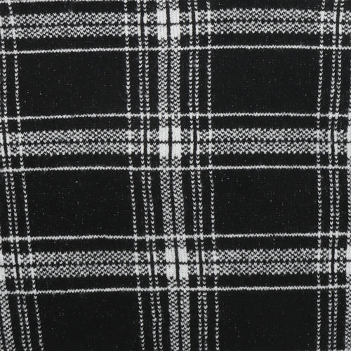 Marks and Spencer Womens Black Round Neck Plaid Acrylic Pullover Jumper Size 12