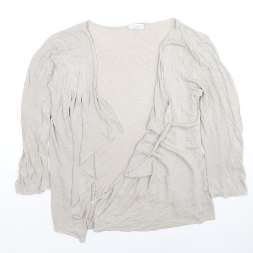 H.Trend Womens Beige V-Neck Viscose Cardigan Jumper Size M - Size M-L
