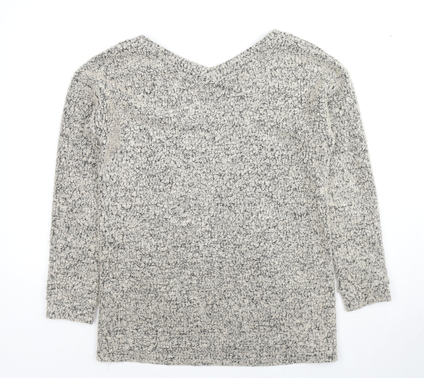 NEXT Womens Beige V-Neck Polyester Pullover Jumper Size 12 - Textured