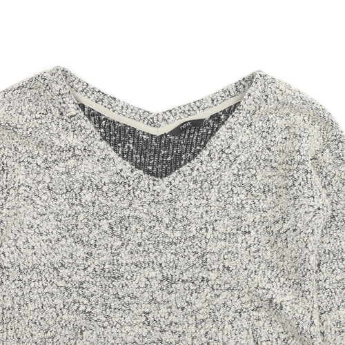 NEXT Womens Beige V-Neck Polyester Pullover Jumper Size 12 - Textured