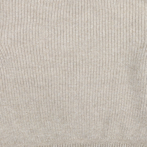 Marks and Spencer Womens Beige Mock Neck Polyester Pullover Jumper Size S
