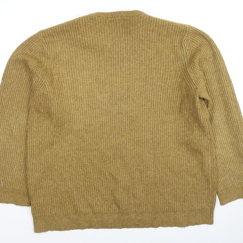 Marks and Spencer Womens Brown Round Neck Acrylic Pullover Jumper Size XL