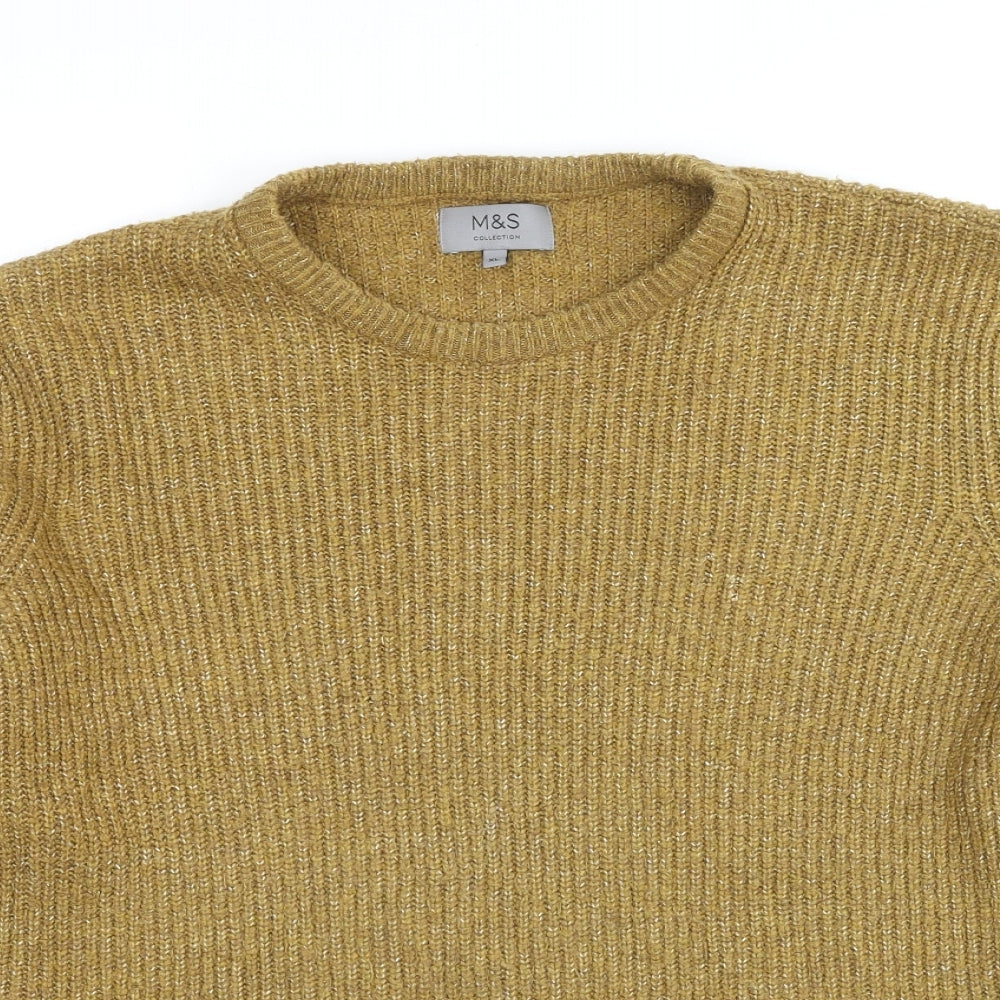 Marks and Spencer Womens Brown Round Neck Acrylic Pullover Jumper Size XL