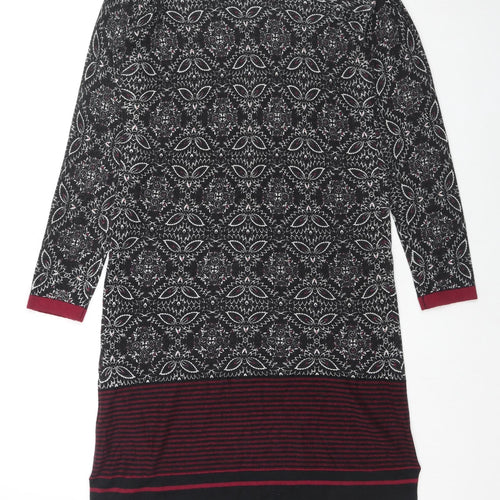 Scarlett Womens Multicoloured Geometric Cotton Kaftan Size 10 Round Neck Pullover