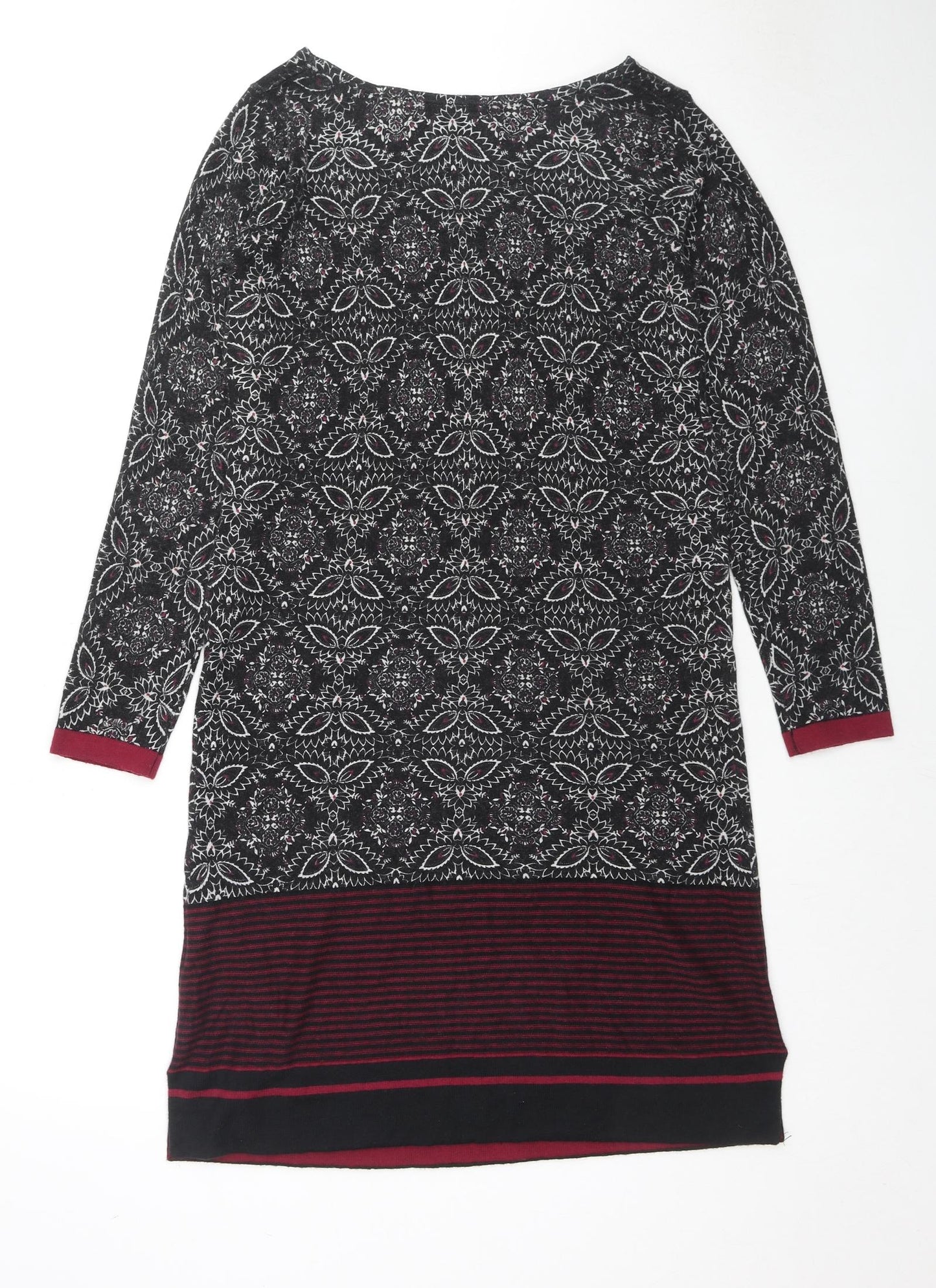 Scarlett Womens Multicoloured Geometric Cotton Kaftan Size 10 Round Neck Pullover