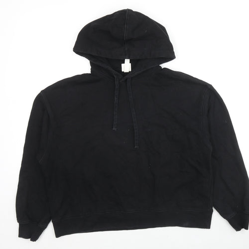 H&M Womens Black Cotton Pullover Hoodie Size S Pullover