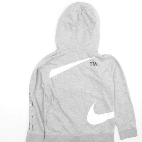 Nike Boys Grey Cotton Full Zip Hoodie Size M Zip