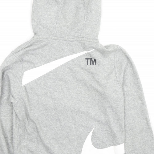 Nike Boys Grey Cotton Full Zip Hoodie Size M Zip