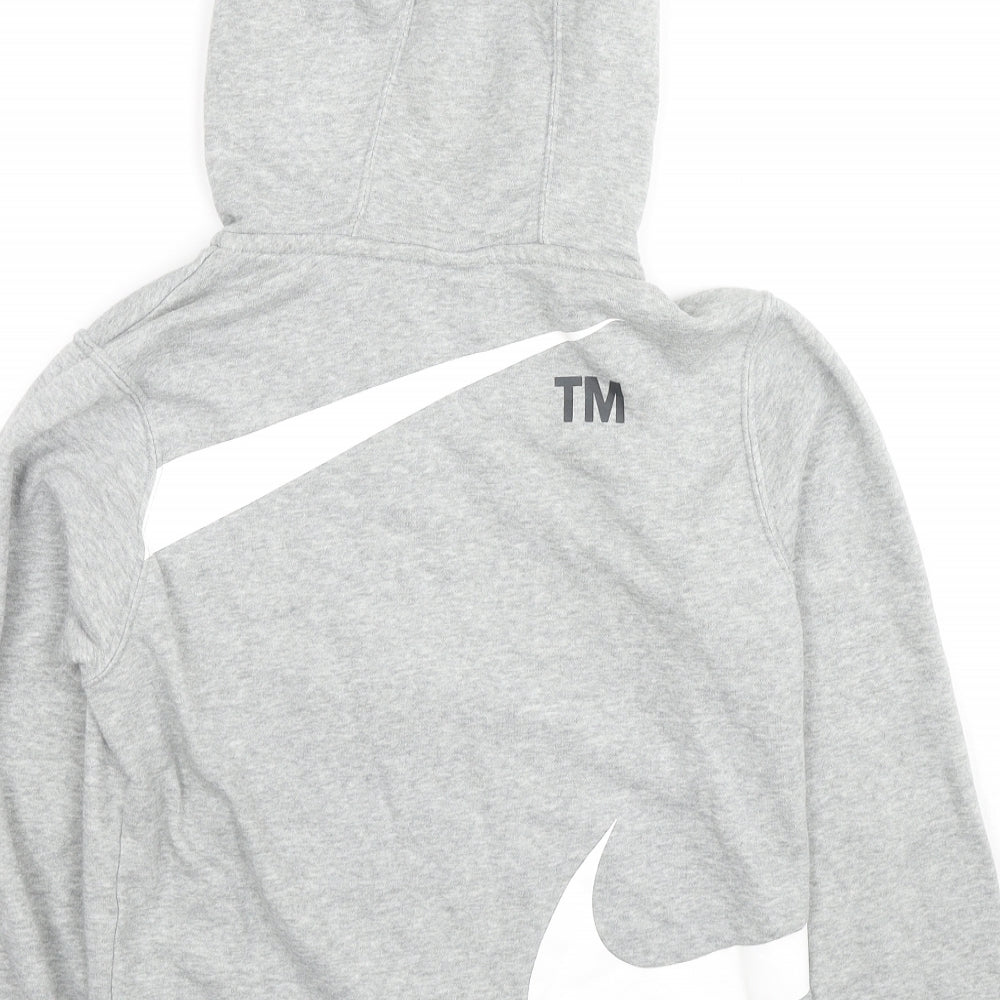 Nike Boys Grey Cotton Full Zip Hoodie Size M Zip