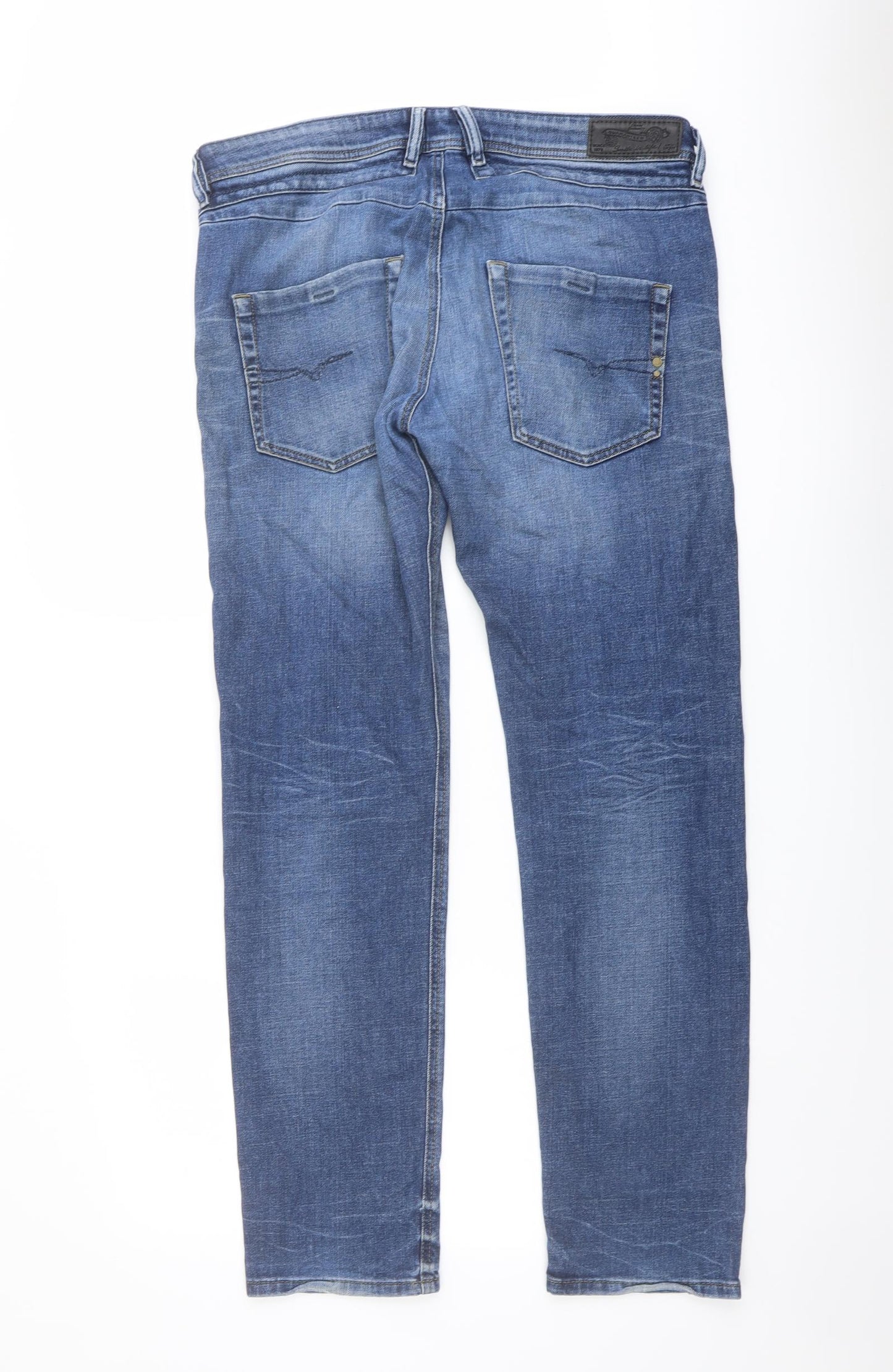 Diesel Mens Blue Cotton Straight Jeans Size 34 in L32 in Regular Button