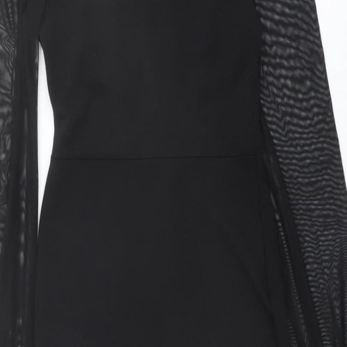 I SAW IT FIRST Womens Black Polyester Pencil Dress Size 6 Square Neck Hook & Eye