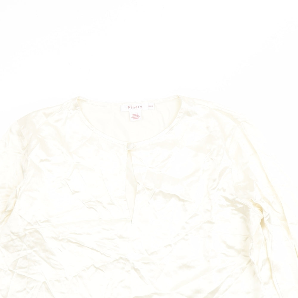 Finery Womens Ivory Viscose Basic Blouse Size 12 Roll Neck