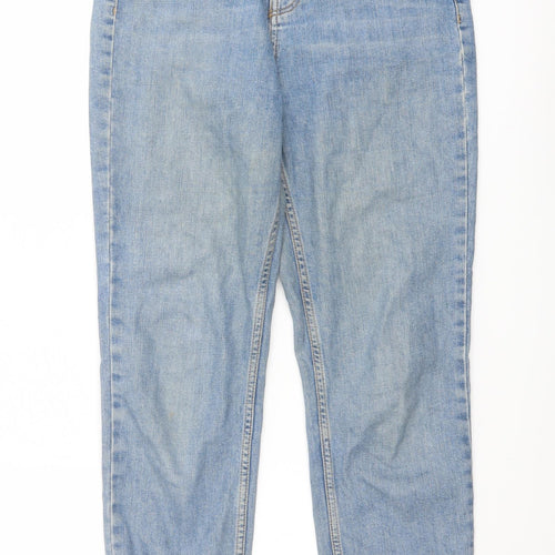 Topshop Womens Blue Cotton Straight Jeans Size 28 in L24 in Regular Button