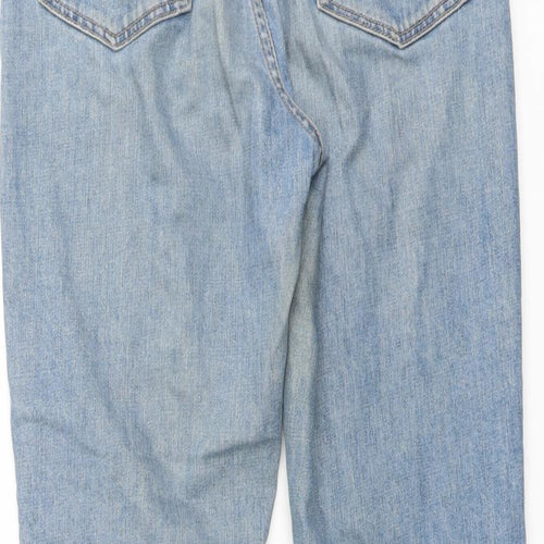 Topshop Womens Blue Cotton Straight Jeans Size 28 in L24 in Regular Button