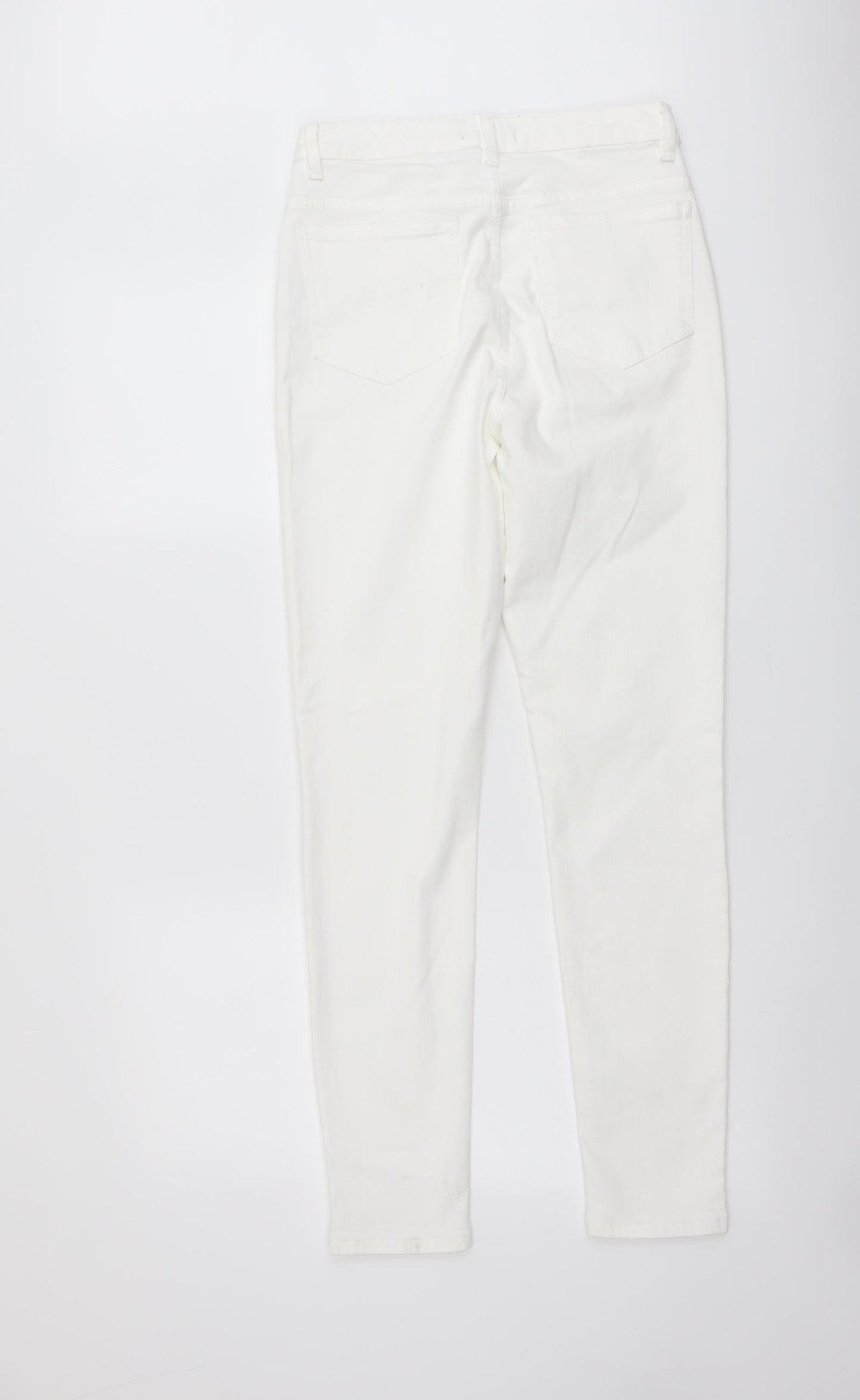 Mint Velvet Womens Ivory Cotton Straight Jeans Size 10 L29 in Regular Button
