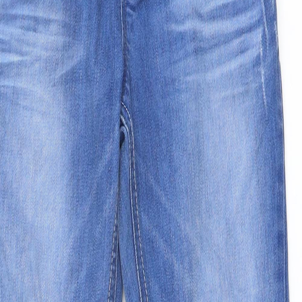 NEXT Boys Blue Cotton Tapered Jeans Size 7 Years Regular Drawstring - Distressed