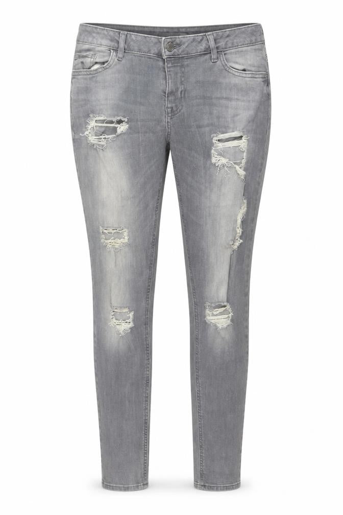 Denim & Co. Womens Grey Cotton Skinny Jeans Size 12 L29 in Regular Button