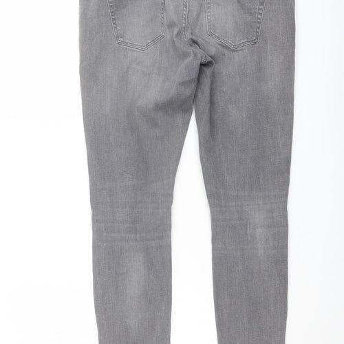 Denim & Co. Womens Grey Cotton Skinny Jeans Size 12 L29 in Regular Button
