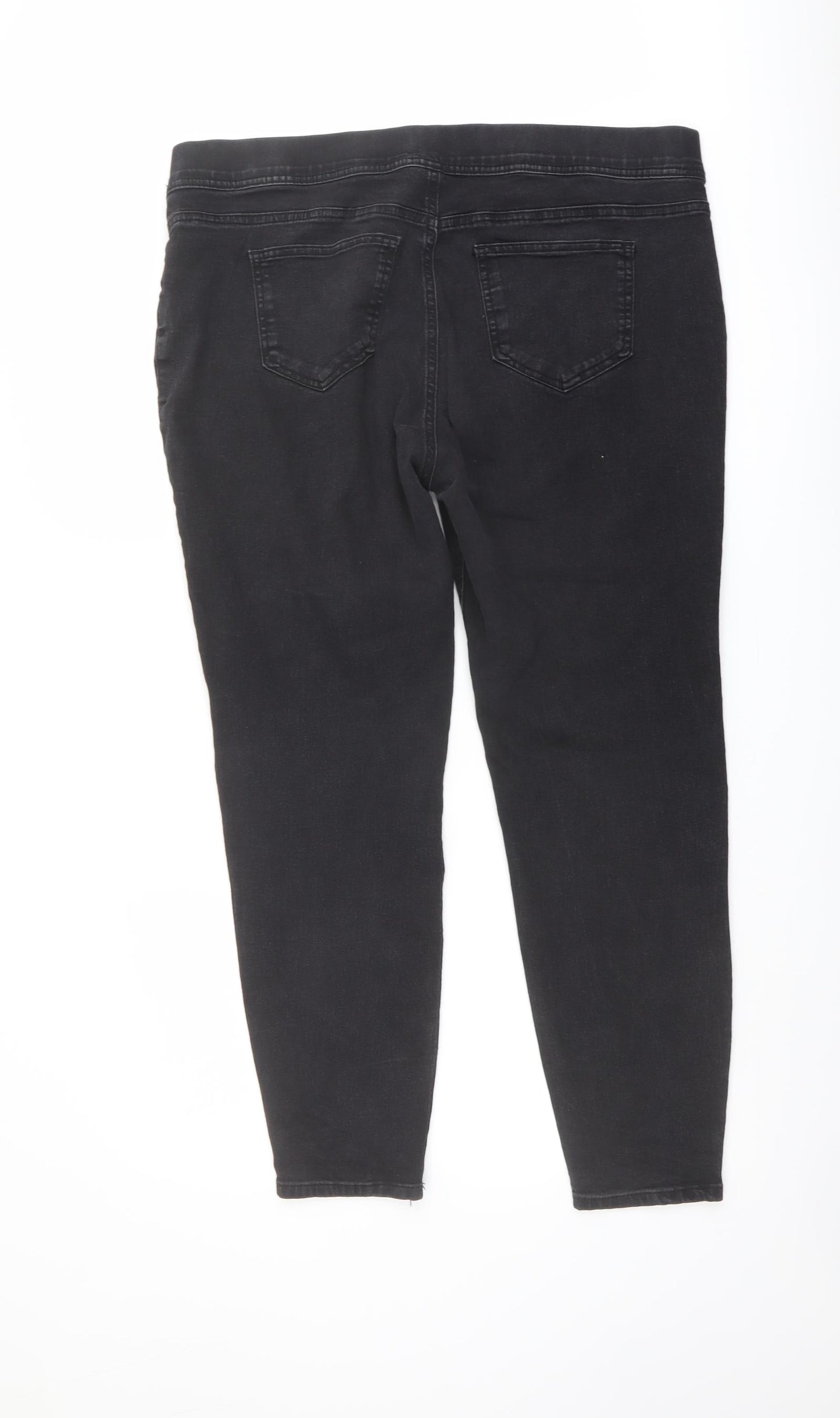 TU Womens Black Cotton Straight Jeans Size 18 L27 in Regular