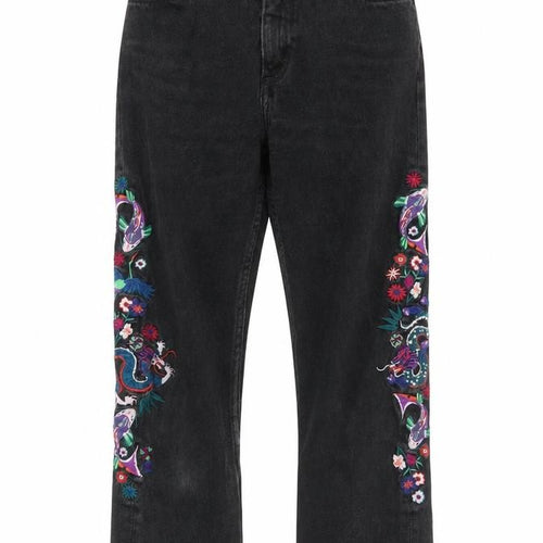 Monki Womens Black Cotton Straight Jeans Size 25 in L22 in Regular Button
