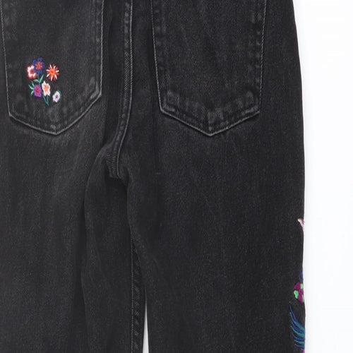Monki Womens Black Cotton Straight Jeans Size 25 in L22 in Regular Button