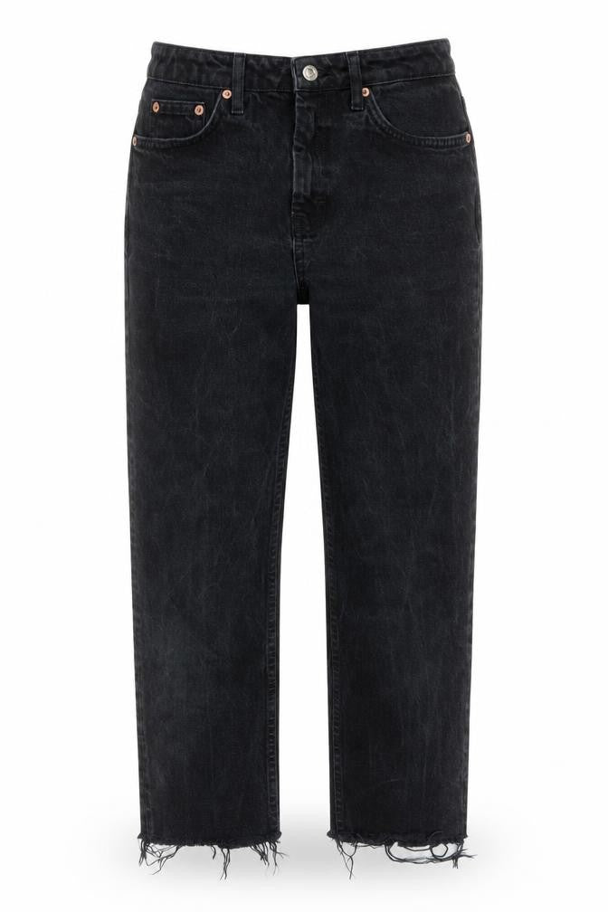 Topshop Womens Blue Cotton Straight Jeans Size 30 in L26 in Regular Button