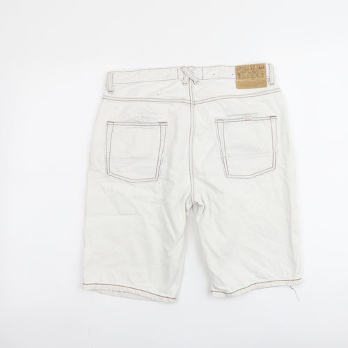 Springfield Mens White Cotton Bermuda Shorts Size 30 in L10 in Regular Button