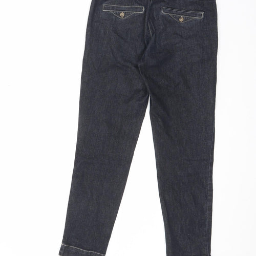 Benetton Jeans Womens Blue Cotton Straight Jeans Size 6 L25.5 in Regular Zip