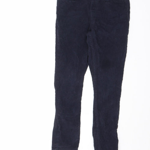 H&M Boys Blue Cotton Carrot Trousers Size 7-8 Years L20 in Regular Zip