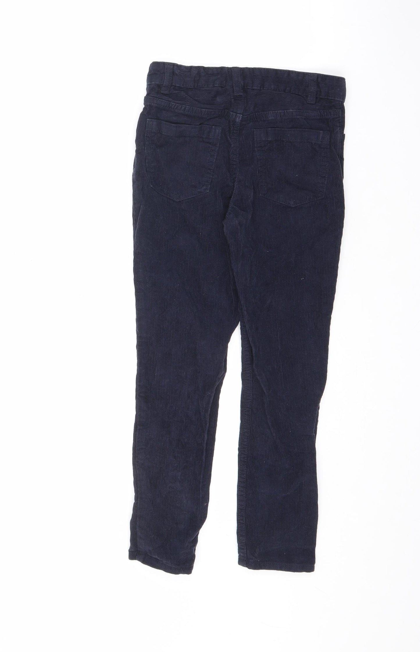 H&M Boys Blue Cotton Carrot Trousers Size 7-8 Years L20 in Regular Zip