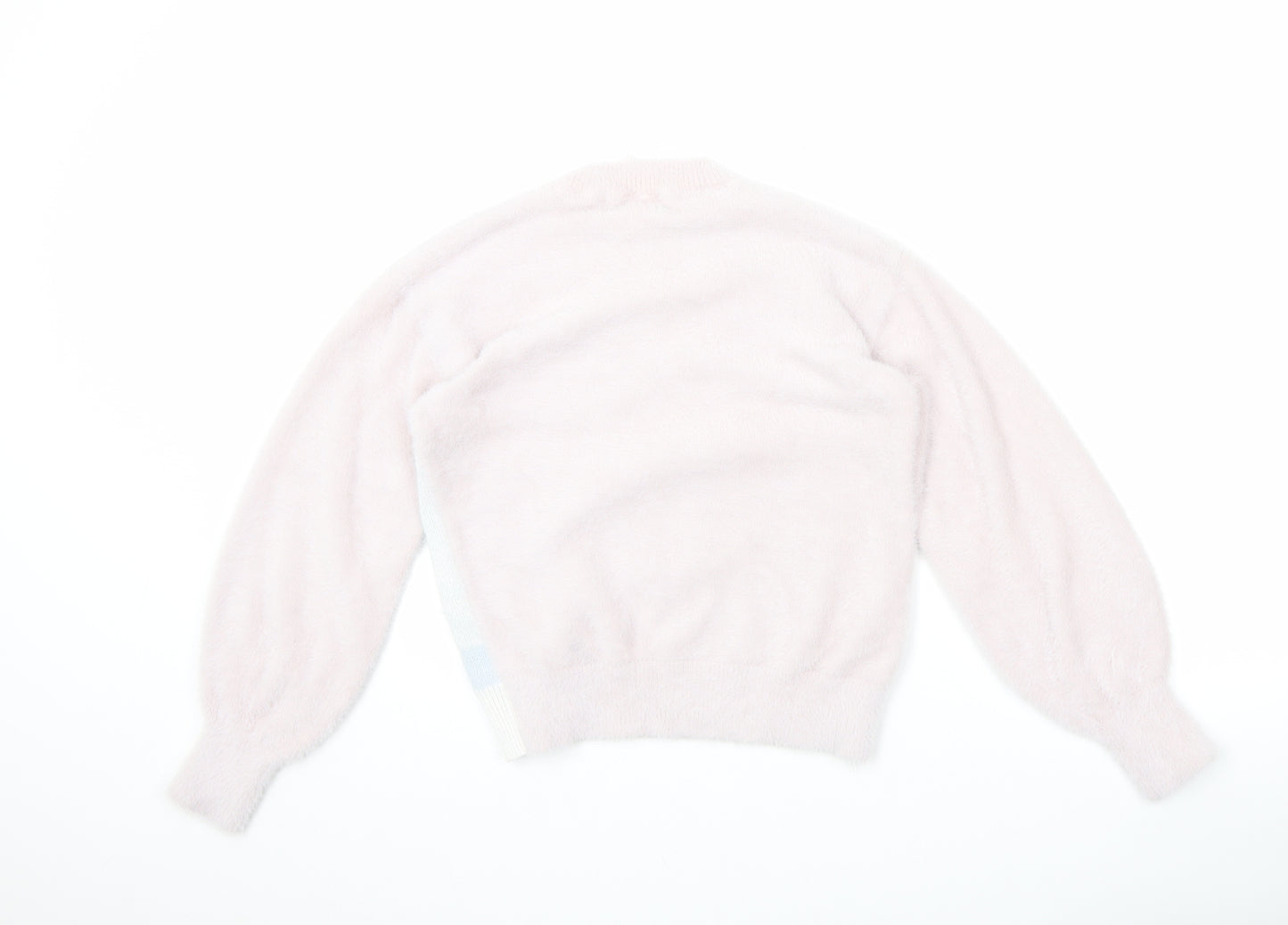 Angel & Rocket Girls Pink Round Neck Cotton Pullover Jumper Size 10 Years Pullover - Winter Pinguin