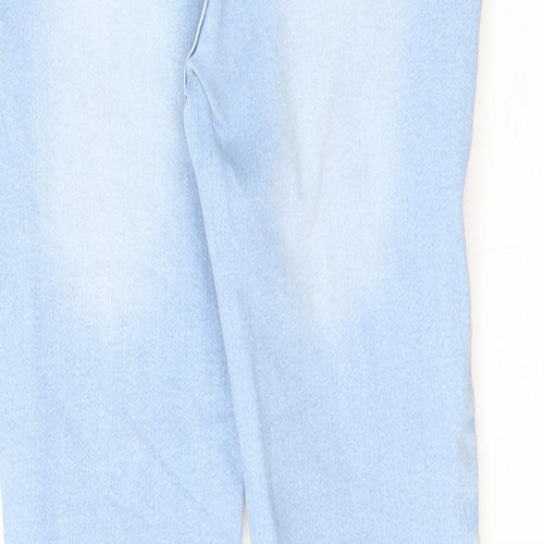 Denim & Co. Girls Blue Cotton Skinny Jeans Size 11-12 Years L25 in Slim Zip