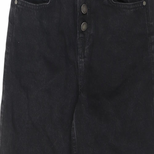 George Womens Black Cotton Straight Jeans Size 8 L24 in Regular Button