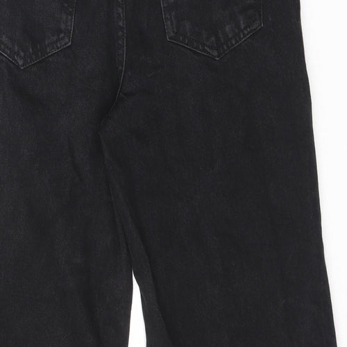 George Womens Black Cotton Straight Jeans Size 8 L24 in Regular Button