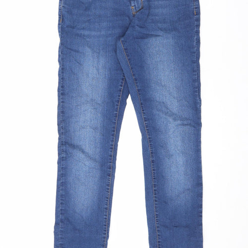 Dorothy Perkins Womens Blue Cotton Straight Jeans Size 10 L32 in Regular Zip