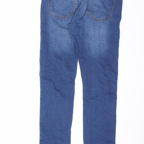 Dorothy Perkins Womens Blue Cotton Straight Jeans Size 10 L32 in Regular Zip