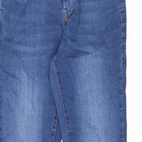 Dorothy Perkins Womens Blue Cotton Straight Jeans Size 10 L32 in Regular Zip