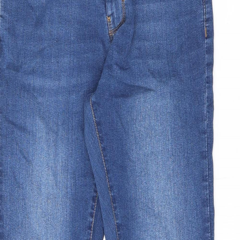 Dorothy Perkins Womens Blue Cotton Straight Jeans Size 10 L32 in Regular Zip