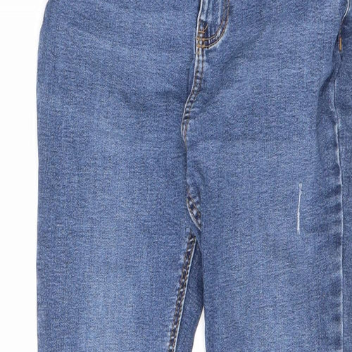 Denim & Co. Boys Blue Cotton Skinny Jeans Size 11 Years L24 in Regular Zip - Distressed Look