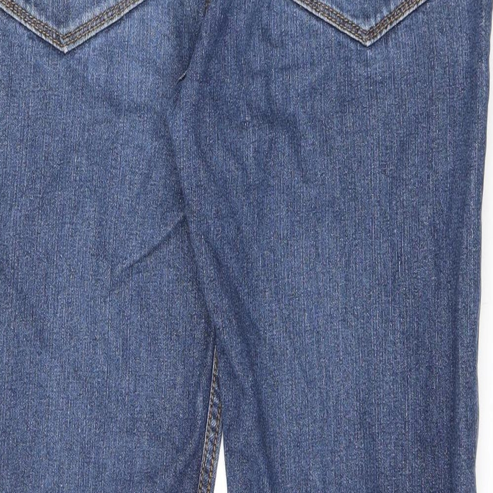 Fcuk Mens Blue Cotton Straight Jeans Size 32 in L32 in Regular Button